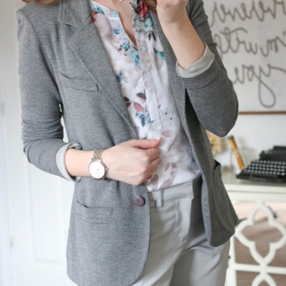 STITCH FIX! Gray Terry Solid French Terry Blazer